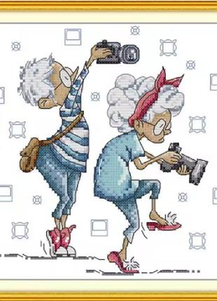 Набір для вишивання за нанесеною на канву схемою «photography». aida 14ct printed , 22*22 см