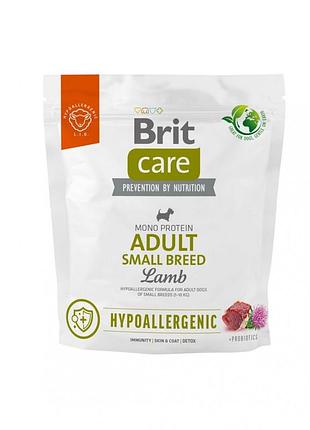Корм сухой brit care dog hypoallergenic adult small breed для взрослых собак малых пород от 1 до 10 кг гипоаллергенный из ягн