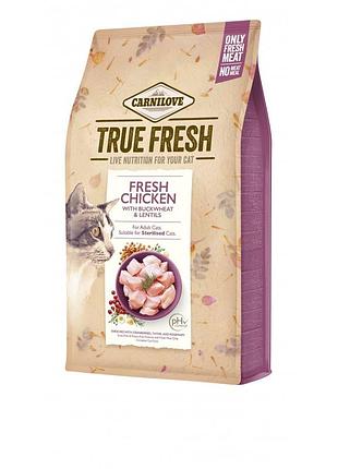 Корм сухой carnilove true fresh cat fresh chicken для взрослых кошек с курицей 340 г