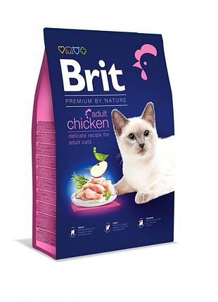 Корм сухий brit premium cat by nature adult chicken для дорослих котів з куркою 8 кг