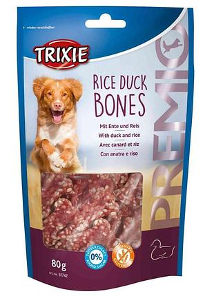 Лакомство trixie premio rice duck bones для собак косточки с уткой и рисом без сахара и глютена 80 г премиум