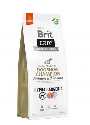 Корм сухой brit care dog hypoallergenic dog show champion для выставочных собак с лососем и сельдью 12 кг