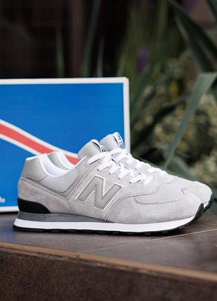 Кроссовки new balance 574 silver grey фабричный вьетнам замш сетки