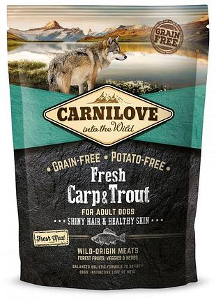 Корм сухой carnilove fresh carp and trout for adult dogs для взрослых собак всех пород с карпом и форелью 1.5 кг