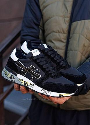 Р.41-45 кроссовки premiata mick black white pr010