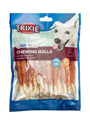 Лакомство trixie палочки 30 шт из утки и кожи для собак для чистки зубов от налета без сахара и глютена