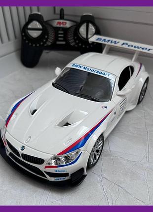 Детская машинка с пультом радиоуправления на аккумуляторе 866-1812 bmw-z4 бмв білий з надписами