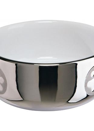 Миска trixie для котов с лапками серебряная керамическая 11 см 300 мл