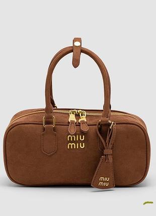 Сумка миу-миу arcadie textile bag míu brown