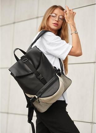 Женский рюкзак sambag renedouble черно-серый