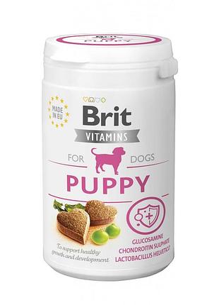 Витамины brit vitamins puppy для щенков для поддержания здорового роста и развития с лососем 150 г