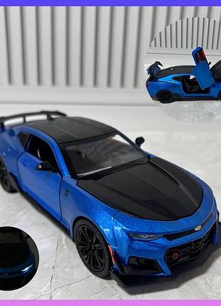 Машинка металлическая инерционная chevrolet camaro авто эксперт премиум синий