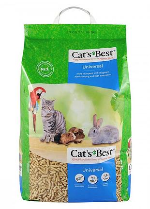 Наполнитель cat_s best для домашних животных universal древесный 20 л / 11 кг