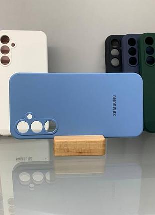 Samsung galaxy s23 fe | протиударний чохол з логотипом | soft touch | голубий