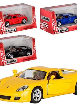 5081 kt/w машина kinsmart porsche carrera gt, метал, інерц, двері відкр.,4 кольори, у коробці