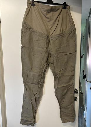 Льняні брючки для вагітних c&a, 46 розмір, xl-xxl орієнтовно