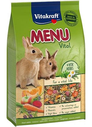 Корм vitakraft premium menu для декоративних гризунів та кроликів 3 кг