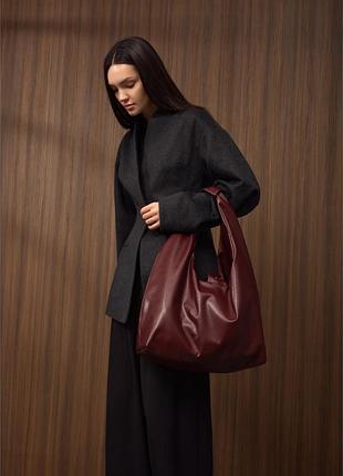 Женская сумка sambag hobo l бургунде