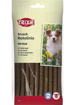 М'які ласощі для собак trixie soft snack палички з яловичиною без цукру для дресирування 12см 120г 12шт