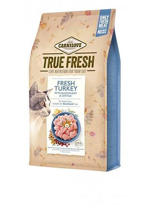 Корм сухой carnilove true fresh cat fresh turkey для взрослых котов с индейкой 340 г