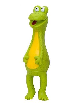 Игрушка eastland для собак лягушка с пищалкой виниловая зеленая 28,5 см