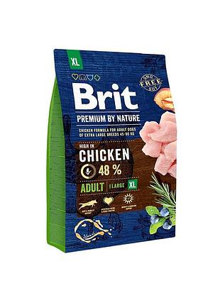 Корм сухой brit premium dog adult xl для взрослых собак гигантских пород весом 45-90 кг с курицей 3 кг