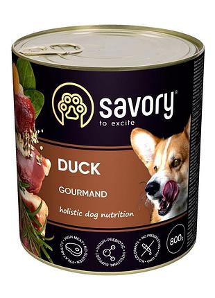 Корм влажный savory dog gourmand duck паштет для взрослых собак всех пород с уткой 800 г