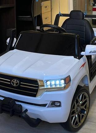 Детский электромобиль на аккумуляторе джип toyota m 5101 на радиоуправлении детей 1-5 лет белый