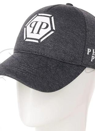 Бейсболка стрейч philipp plein bdh19748 темно-сірий