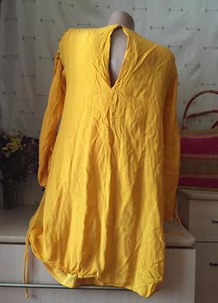 Шикарная жёлтая блуза zara рукав в сборку2 фото