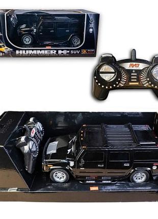 Детская машинка с пультом радиоуправления на аккумуляторе hummer h2 хаммер черный