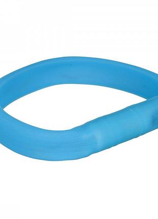 Ошейник trixie flash light ring usb для собак с подсветкой силиконовый синий широкий размер m-l 50 cм/18 мм