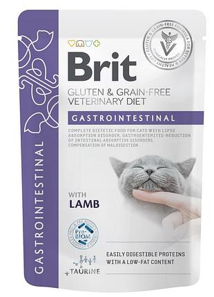 Корм влажный brit gf vd gastrointestinal для котов с ягненком 85 г