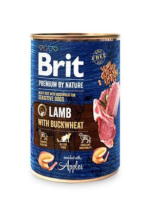Корм влажный brit premium by nature k консервы для собак с ягненком и гречкой 400 г