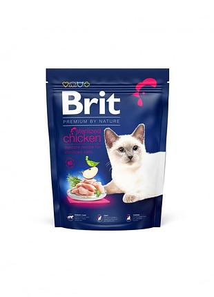 Корм сухой brit premium by nature cat sterilised для стерилизованных котов с курицей 300 г