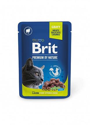 Корм влажный brit premium lamb for sterilised д/стерилизованных котов ягненка 100 г