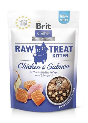 Лакомство brit raw treat freeze-dried kitten д/кошенят курица и лосось 40 г