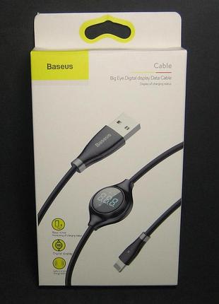 Кабель usb baseus big eye цифровий дисплей iphone 8 (caleye-01) чорний 1м.
