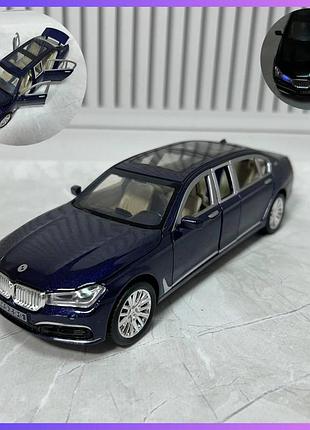 Детская машинка металлическая инерционная авто эксперт 61337 bmw 7 series (g12) 1:24 звук свет синій