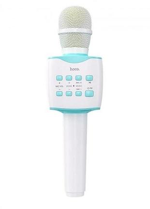 Мікрофон із караоке, bluetooth, aux, 1200 ма·год, hoco bk5 cantando, блакитний