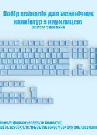 Кейкапы клавиши с русской раскладкой/кириллицей для механических клавиатур cherry mx gateron kailh outemu blue big
