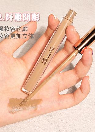 Рідкий консілер бронзер lameila high-gloss frightening and repairing highlighter з аплікатором 3,3мл тон 02