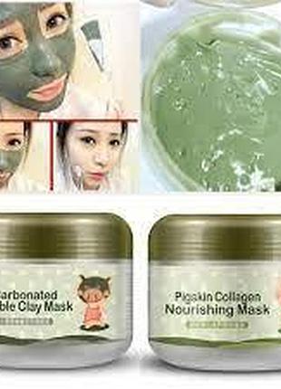 Уценка!!! кислородная пузырьковая маска для лица bioaqua carbonated bubble clay mask 100мл