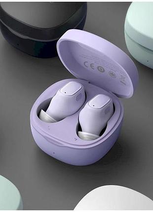 Беспроводные вакуумные bluetooth наушники baseus encok wm01 tws гарнитура с микрофоном purple ngtw240005