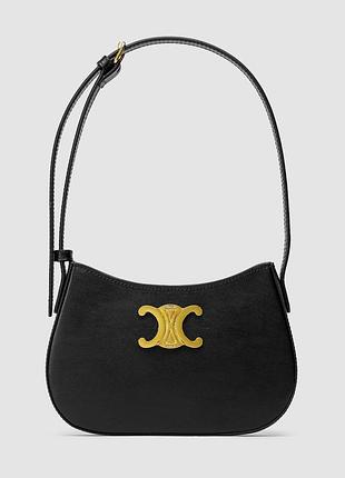 💎 celine medium tilly bag in shiny calfskin black 22 х 14 х 4.5 см