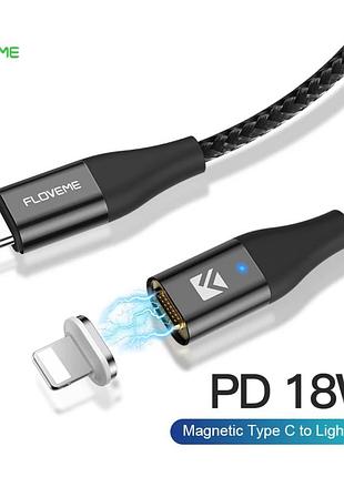 Кабель для iphone магнитный type-c - lightning floveme pd 18w.