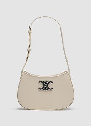 💎 celine medium tilly bag in shiny calfskin cream 22 х 14 х 4.5 см