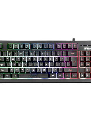 Клавиатура проводная игровая с подсветкой marvo k607 usb black