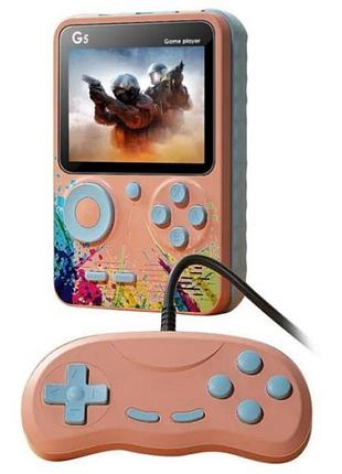 Ігрова консоль-приставка з додатковим джойстиком dendy sega g5 500 в 1 рожева