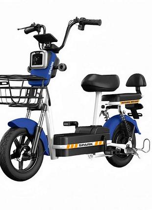 Велосипед с электромотором spark beam 14" 48v/400w/12ah темно-синий